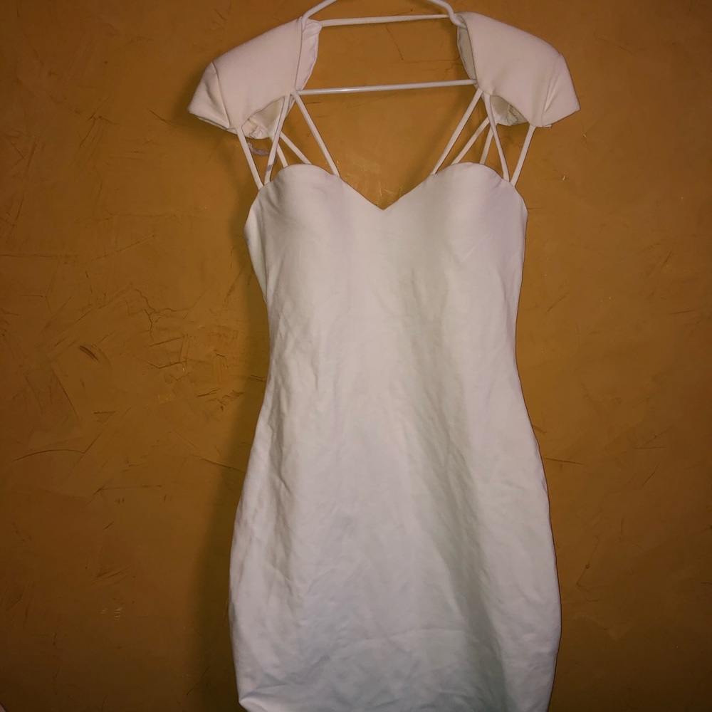 Guess White Cap Sleeve Strappy Bodycon Dress Large